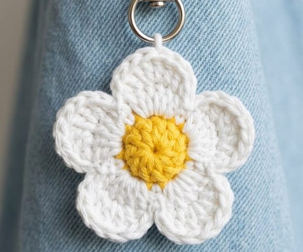 crochet flower bag charms